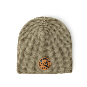 JUNE MTN SCRIM BEANIE-CIRCLE DEAR LEATHER PATCH