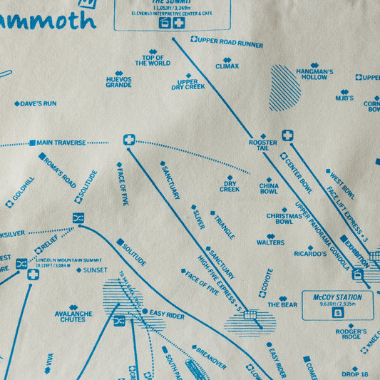 MAMMOTH TRAIL MAP OUTLINE TOTE BAG